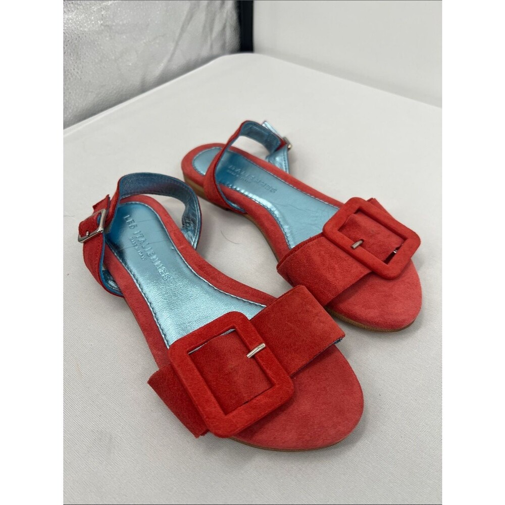 Red Suede Slingback Sandals